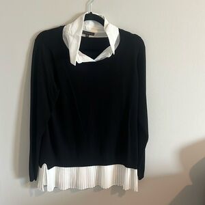 Built in collared sweater top